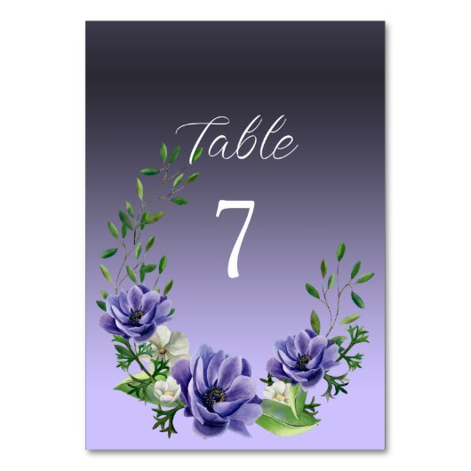 Table Aquarelle Fleurs violettes Numéro de tableau (Par défaut)