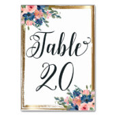 Table Aquarelle Floral Calligraphie Numéro de tableau Ca (Dos)