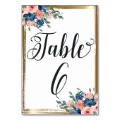 Table Aquarelle Florale calligraphie Numéro de tableau C (Dos)