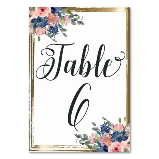 Table Aquarelle Florale calligraphie Numéro de tableau C (Par défaut)