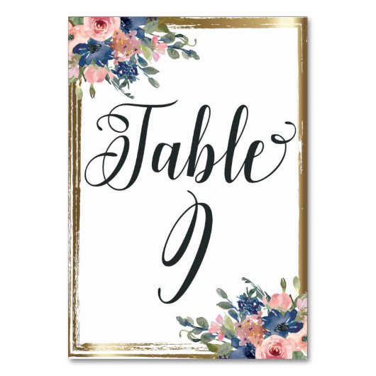 Table Aquarelle Florale calligraphie Numéro de tableau C (Par défaut)