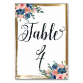 Table Aquarelle Florale calligraphie Numéro de tableau C (Dos)