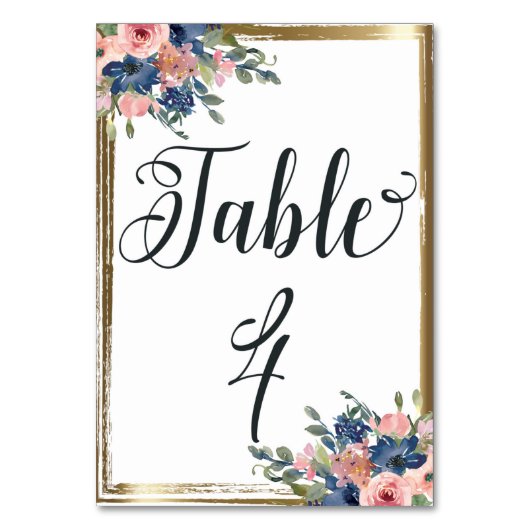 Table Aquarelle Florale calligraphie Numéro de tableau C (Par défaut)