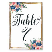 Table Aquarelle Florale calligraphie Numéro de tableau C (Dos)