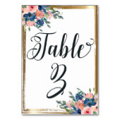 Table Aquarelle Florale calligraphie Numéro de tableau C (Dos)