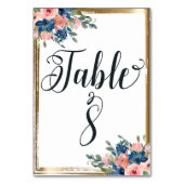 Table Aquarelle Florale calligraphie Numéro de tableau C (Dos)