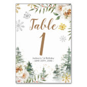 Table Aquarelle Happy Camper 1er Anniversaire Numéro de  (Dos)