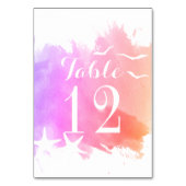 Table Aquarelle rose, étoile de mer mariage numéro de ta (Dos)
