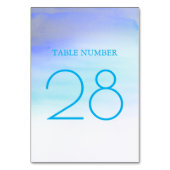 Table Aquarelles Bleues Moderne Élégant Numéro de tablea (Dos)