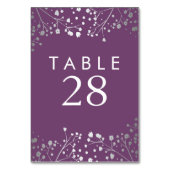 Table Argent et Plum Baby's Breath Mariage Numéro de tab (Dos)