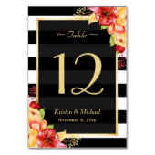 Table Automne Floral Feuille Mariage de automne Numéro d (Dos)