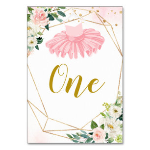 Table Baby shower Ballerina Tutu Numéro de tableau