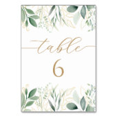 Table Baby shower Botanique Or Eucalyptus Numéro de tabl (Dos)
