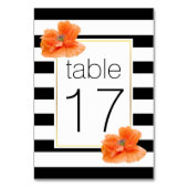 Table Bandes blanches noires & pies mariage numéro de ta (Dos)