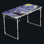 Table Beerpong Vincent Van Gogh Starry Nuit Vintage Art<br><div class="desc">Vincent van Gogh Starry Night Art Peinture Starry Night est un tableau de l'artiste post-impressionniste néerlandais Vincent van Gogh. Le ciel bleu de la nuit est rempli de nuages tourbillonnants, d'étoiles et d'une lune brillante croissant. La Nuit étoilée est la seule nocturne de la série de vues depuis la fenêtre...</div>