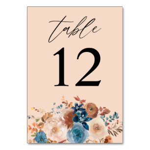 Table Beige & bleu foncé Numéro de tableau - Beige