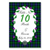 Table Black Watch Militaire Celte Mariage Numéro de tabl (Dos)