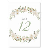 Table Blanc Floral Élégant Mariage romantique Numéro de  (Dos)
