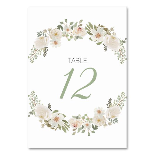 Table Blanc Floral Élégant Mariage romantique Numéro de  (Par défaut)