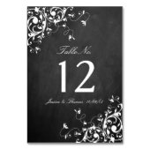 Table Blancs sur le Mariage de tableau de bord Numéro de (Dos)