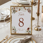 Table Boho Terracotta Pampas Grass Mariage Numéro de tab