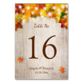 Table Bois rustique Feuilles d'automne Mariage Numéro de (Dos)