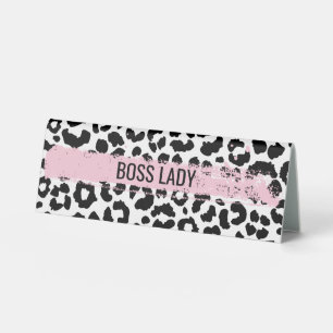Table Boss Lady Nom Plaque et Bureau Style de panneau 2