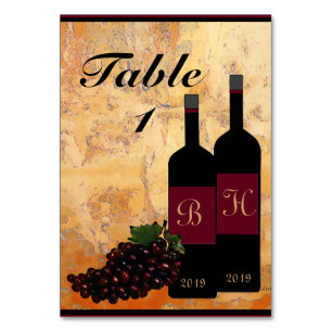 Table Bouteilles et raisins personnalisés Numéro de tabl