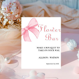 Table Bow rose signe barre de fleurs de douche nuptiale