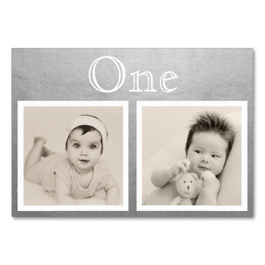 Table Bride Groom âge personnalisé Silver Numéro de tabl (Devant)