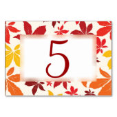 Table Bright Fall Leaves Numéro de tableau Mariage (Dos)