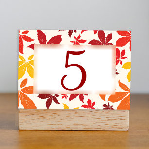 Table Bright Fall Leaves Numéro de tableau Mariage