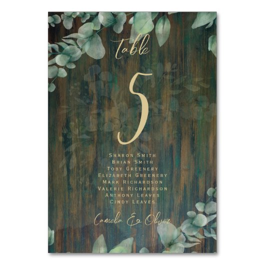 Table BUDGET Numéro de tableau Siège de verdure RUSTIQUE (Par défaut)