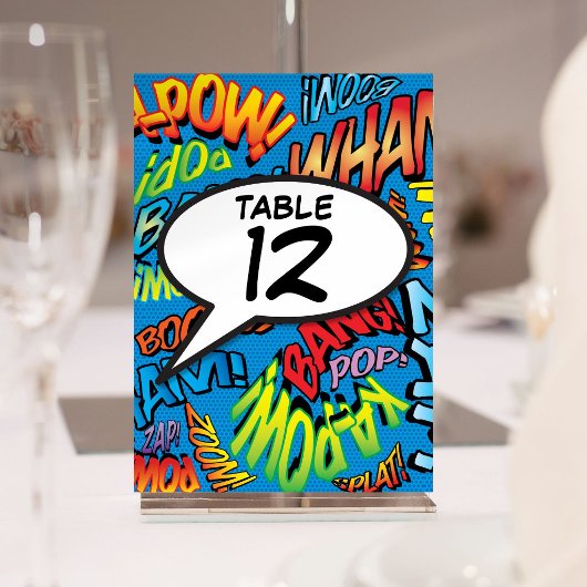 Table Bulle de Texte Drôle Tableau de Numéro de Bande De