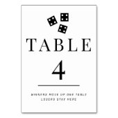 Table Bunco simple noir et blanc Numéro de tableau 4 (Dos)