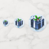 Table cadeau de Noël bleu Confetti (Devant)