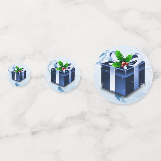 Table cadeau de Noël bleu Confetti (Devant)