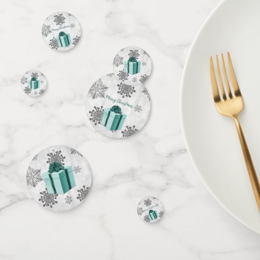 Table cadeau de Noël turquoise Confetti (Groupe)