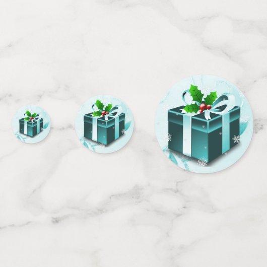 Table cadeau de Noël turquoise Confetti (Devant)