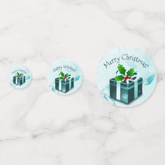 Table cadeau de Noël turquoise Confetti (Derrière)