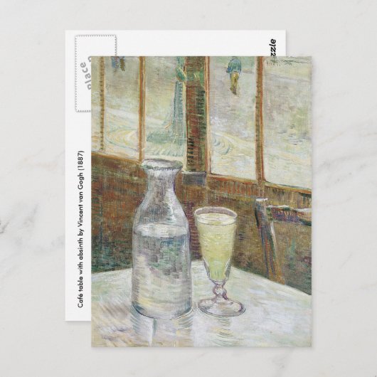 Table café avec absinthe Carte postale (Devant / Derrière)