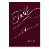 Table Calligraphie de luxe Bourgogne Mariage numéro 11, (Par défaut)