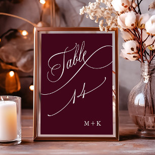 Table Calligraphie de luxe Bourgogne Mariage numéro 14,