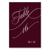 Table Calligraphie de luxe Bourgogne Mariage numéro 16, (Par défaut)