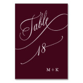 Table Calligraphie de luxe Bourgogne Mariage numéro 18, (Par défaut)