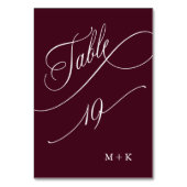 Table Calligraphie de luxe Bourgogne Mariage numéro 19, (Par défaut)