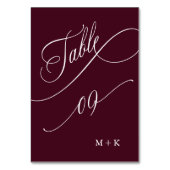Table Calligraphie de luxe Bourgogne Mariage numéro 9, (Par défaut)