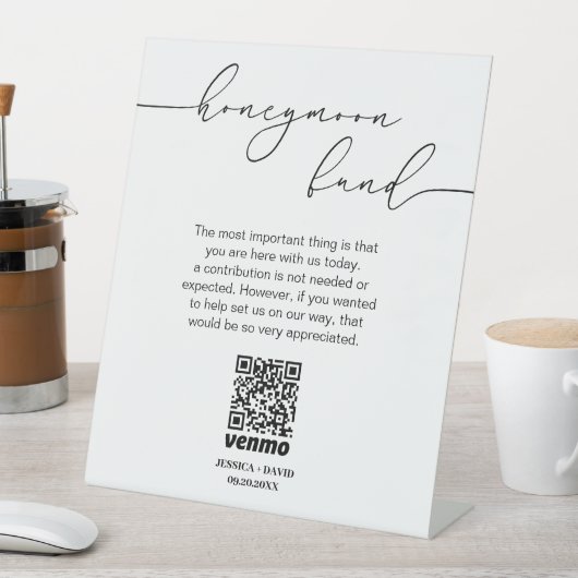 Table Calligraphie Lune de Miel Fonds QR Code Signe (In SItu)