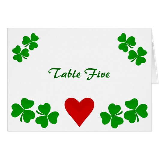 Table Card Irish Shamrock-grens (Voorkant Horizontaal)