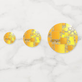 Table carrée jaune et orange Confetti (Derrière)